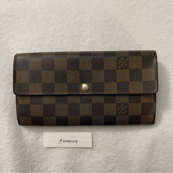 Louis Vuitton Handbags - Authentic Louis Vuitton Damier Ebene Long Sarah Wallet (2007)